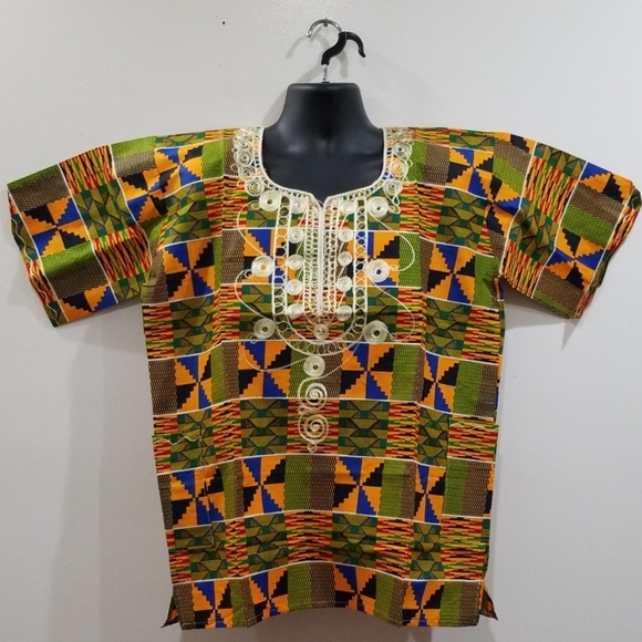 Authentic multi  color men's African dashiki - Picture 1 of 8
